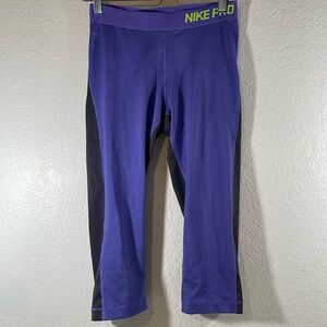 NIKE PRO Base Layer Capri Pants Blue Athletic Workout Gym Size Medium